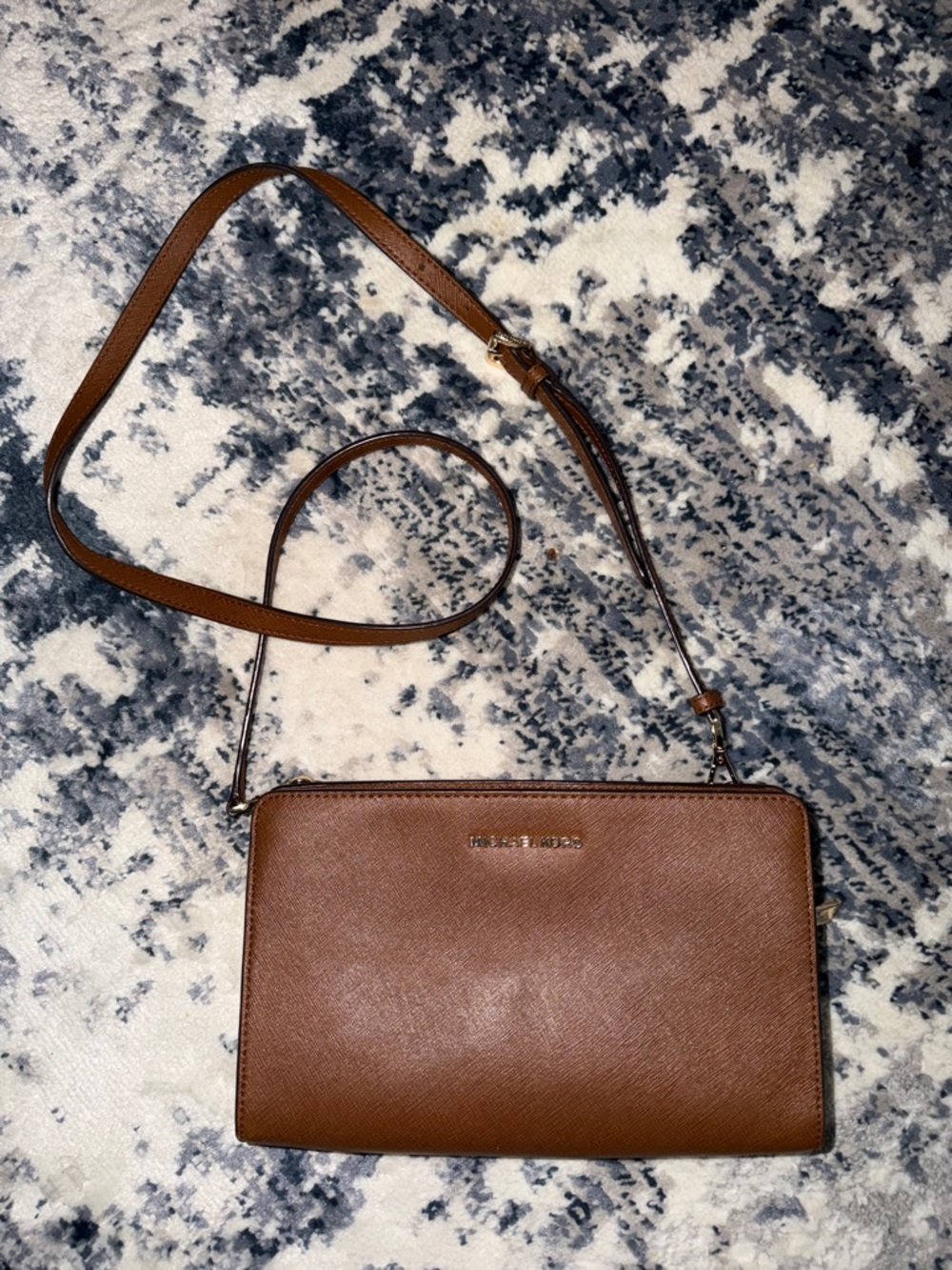 Michael Kors Chestnut Brown Saffiano Crossbody Wallet